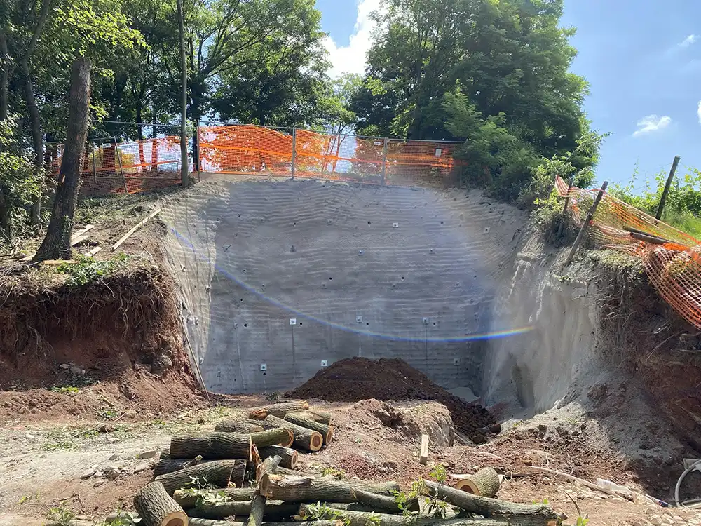 Collegamento acquedotto collinare Brogliano-Trissino (VI) – consolidamento fronte di scavo serbatoio Palon