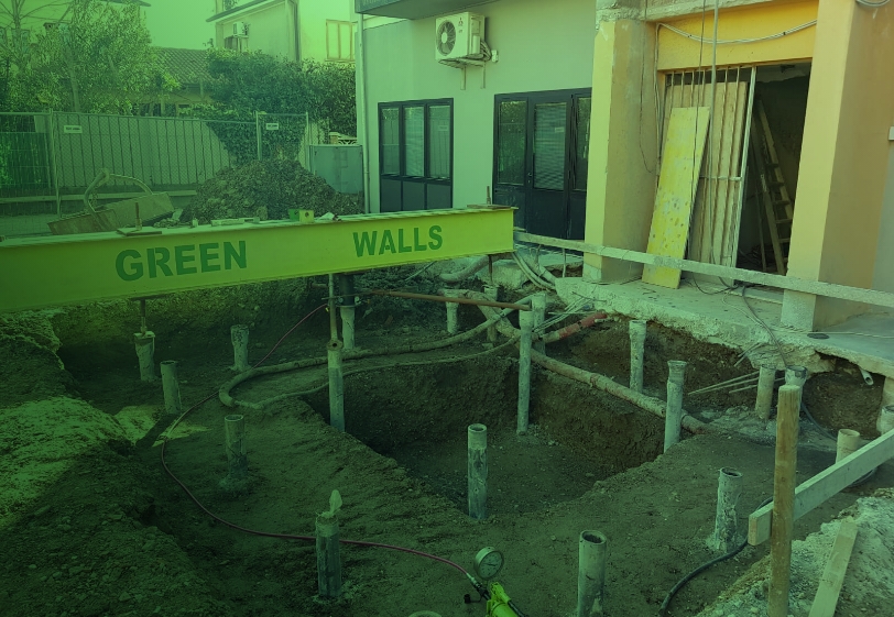 Prova di carico con trave
Green Walls su micropali