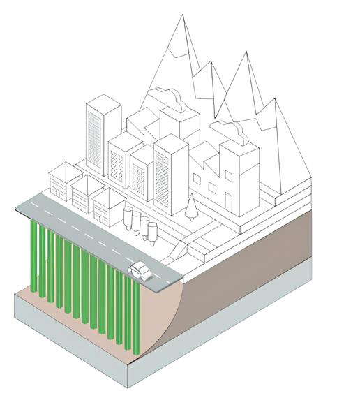 Illustrazione micropali per consolidamento
strada
