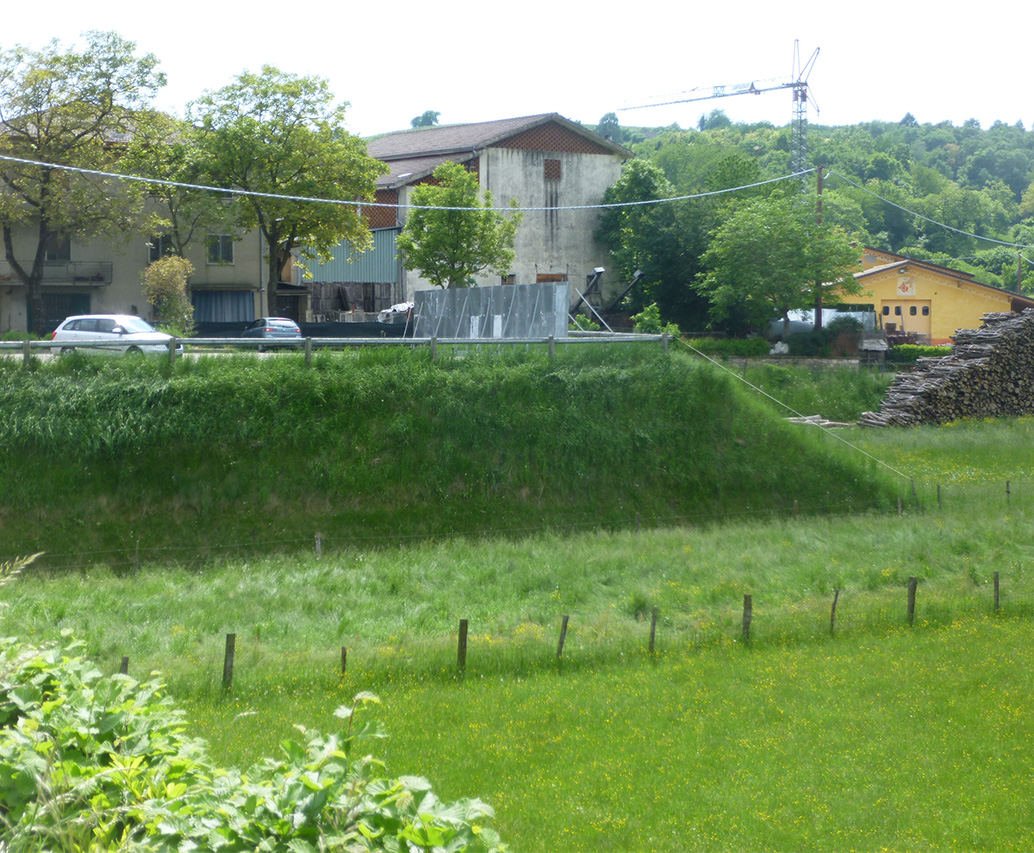 Scarpata verde su lato strada