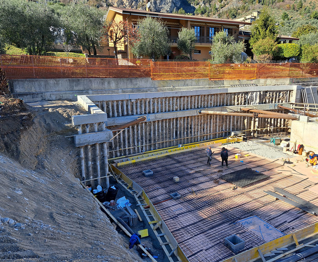 Lavori di consolidamento parete con tecnologia di spritz beton